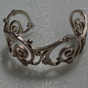 Elegant Silver Swirl Cuff Bracelet By NewBridge Silverware Co. 6.5" (1)